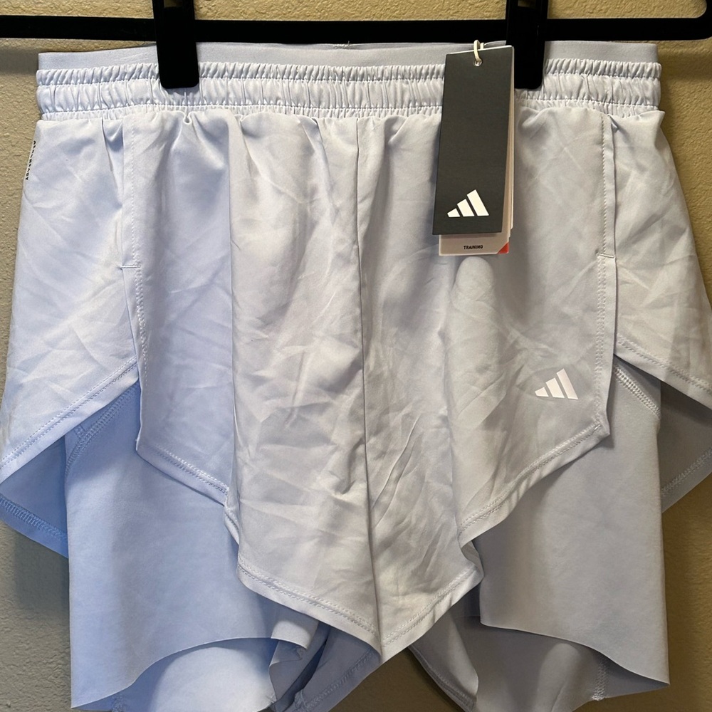 NWT Adidas Women’s Designed for Training 2-in-1 Shorts Size Small Halo Blue